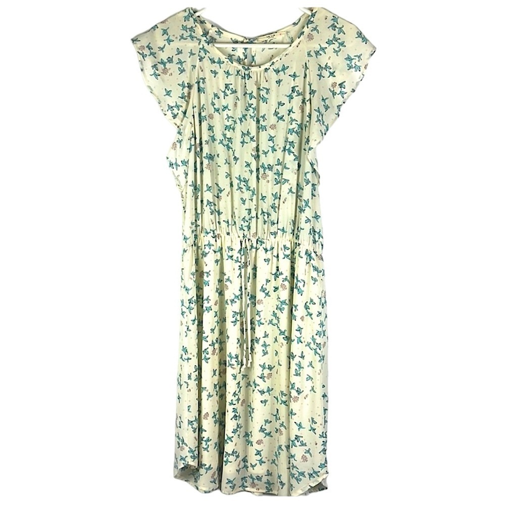 Le Lis flutter sleeve blossom print lined midi flowy dress Sz L
